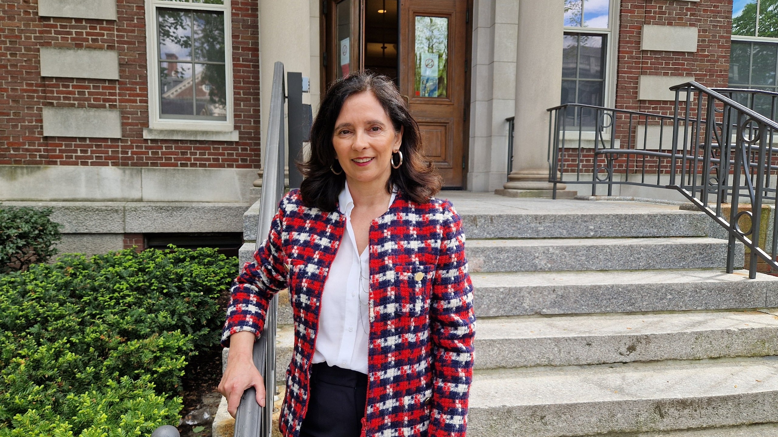 Cristina Valdés en el Real Colegio Complutense de Harvard.