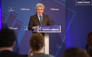 Leandro Esteban, consejero-Portavoz, durante la Rueda de prensa posterior al Consejo de Gobierno