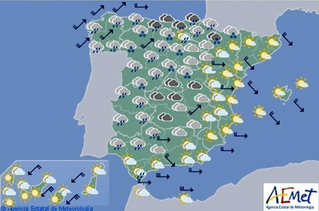 Mapa válido para el viernes 23 de marzo.