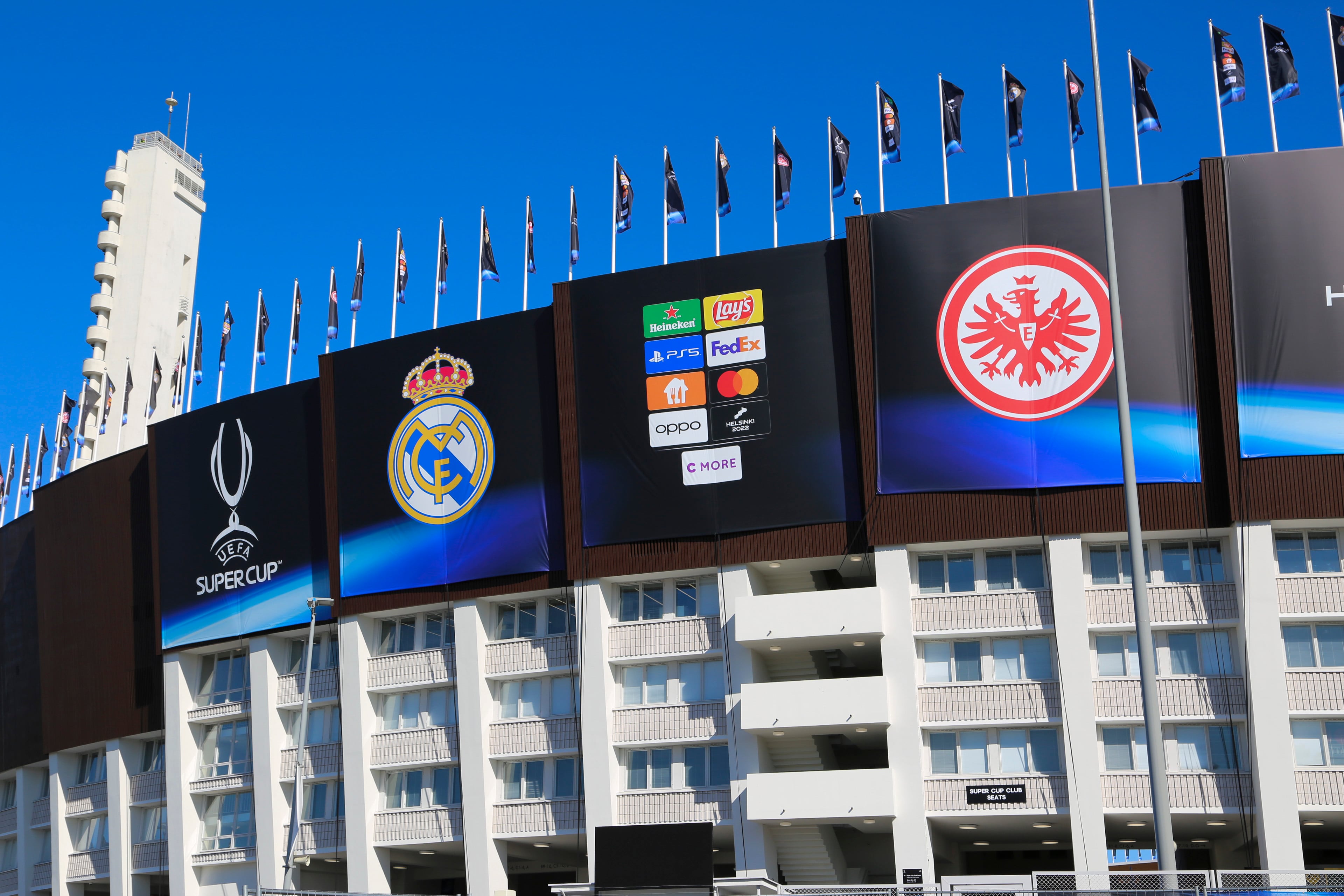 Vista general del Estadio Olímpico de Helsinki, donde mañana el Real Madrid y el Eintracht de Fráncfort jugarán la Supercopa de Europa. EFE/ Juanjo Galán