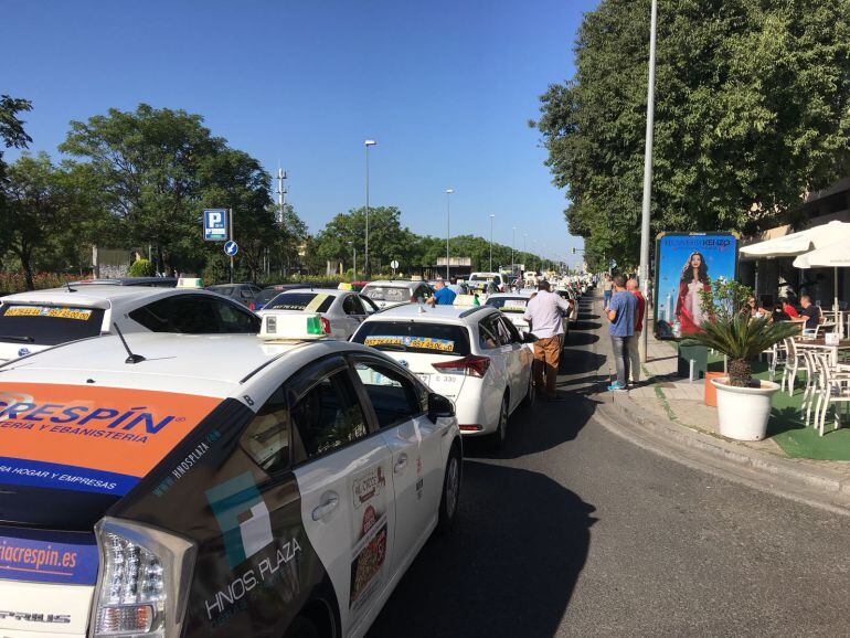 Caravana de taxi en el Vial Norte