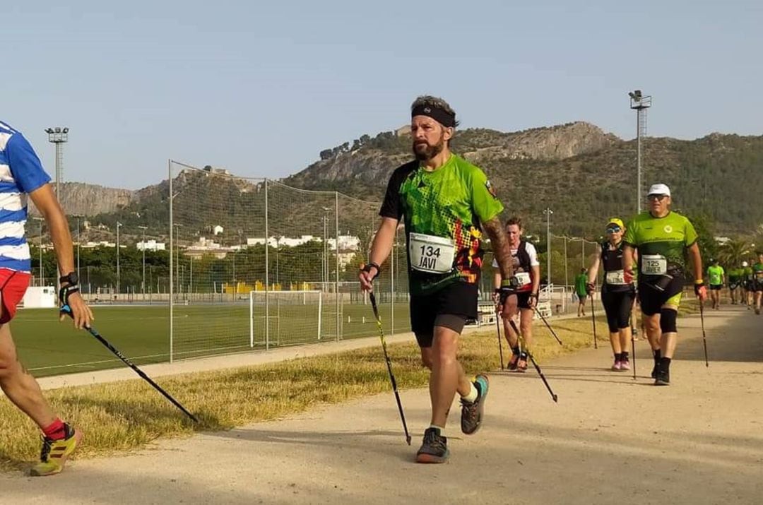 Xavi Ferrandiz en una prueba de Marcha Nórdica