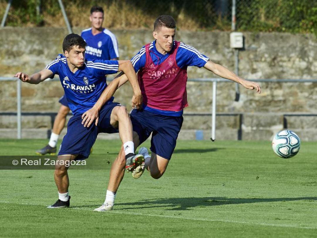 Soro y Nieto durante un entrenamiento
