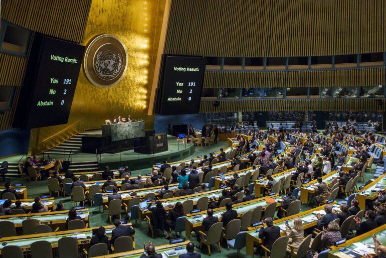 Votación en la Asamblea General de la ONU