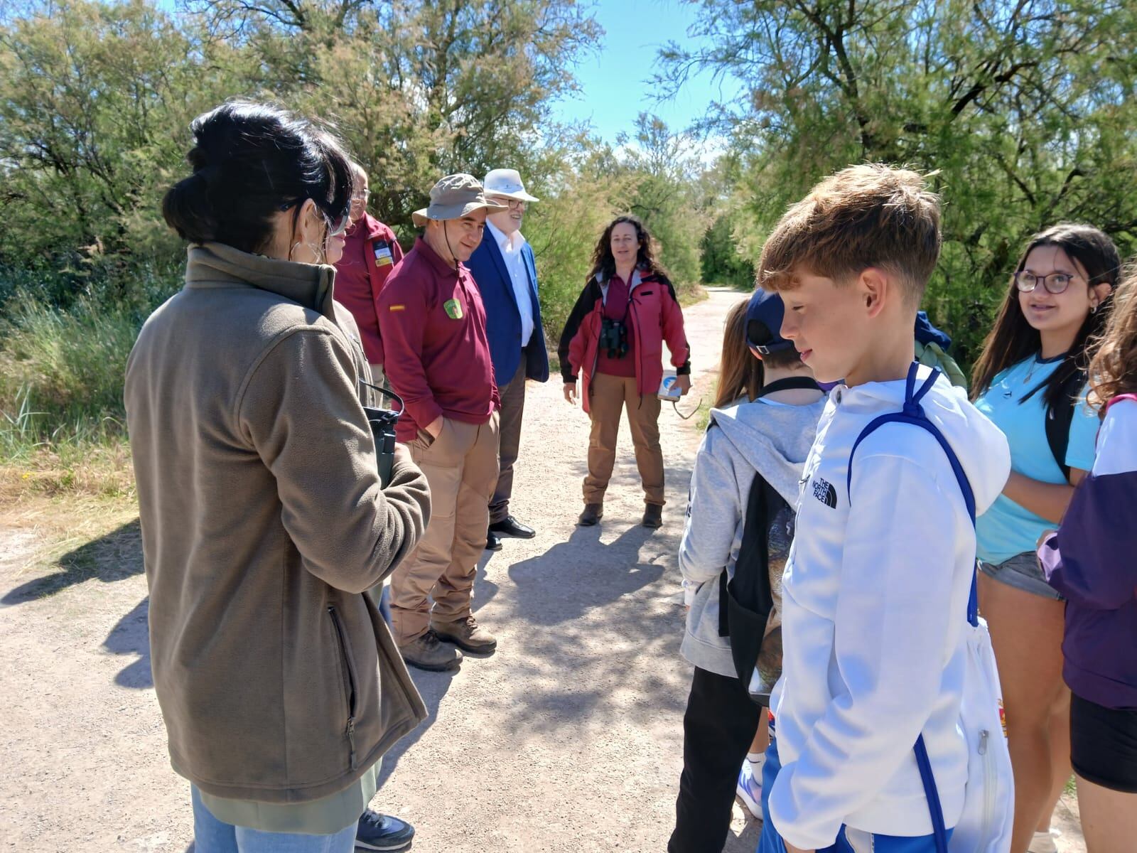 Escolares durante una visita este lunes a las Tablas de Daimiel