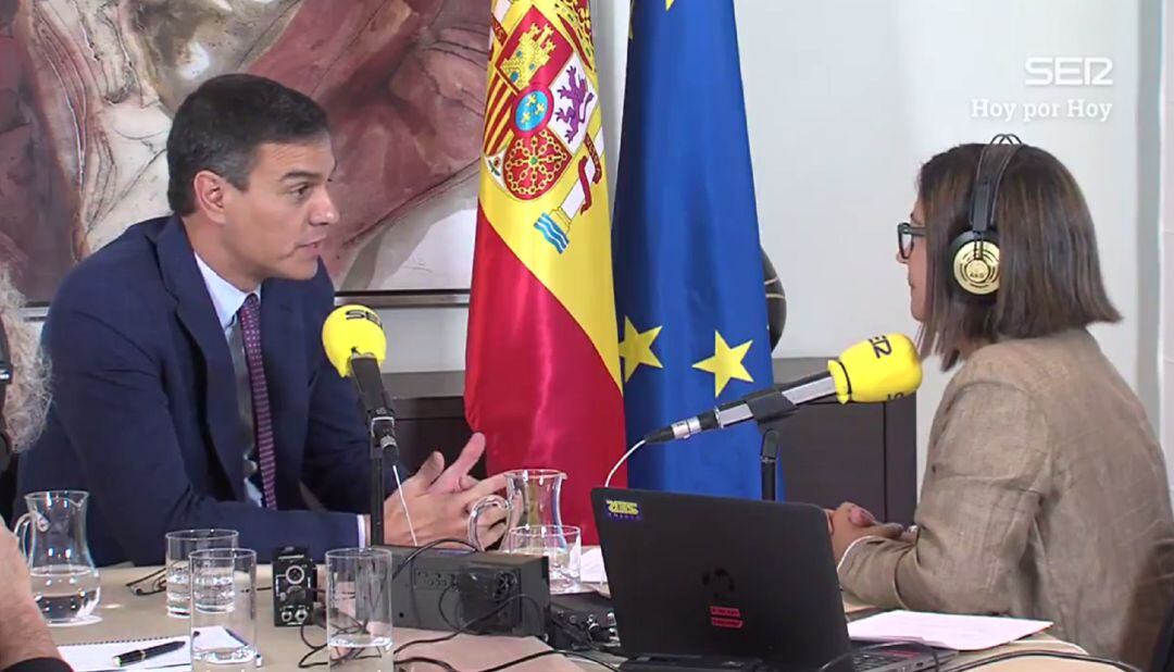 Pedro Sánchez en su entrevista con Ángels Barceló en Hoy por Hoy