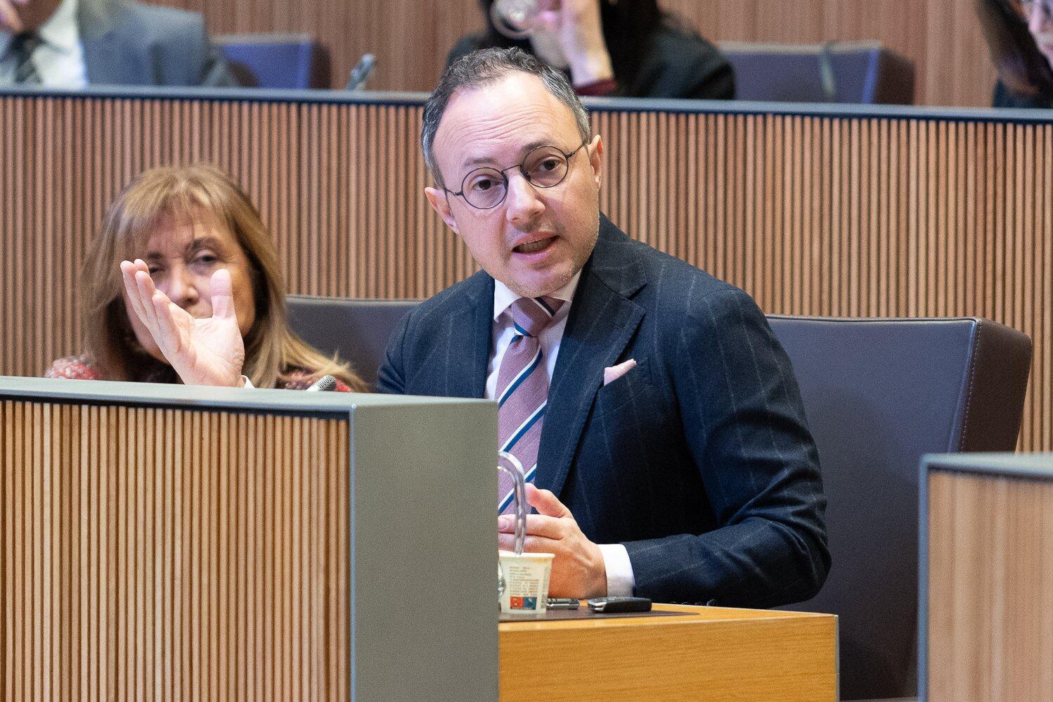 El cap de Govern, Xavier Espot, durant la sessió de control d'aquest dijous al Consell General