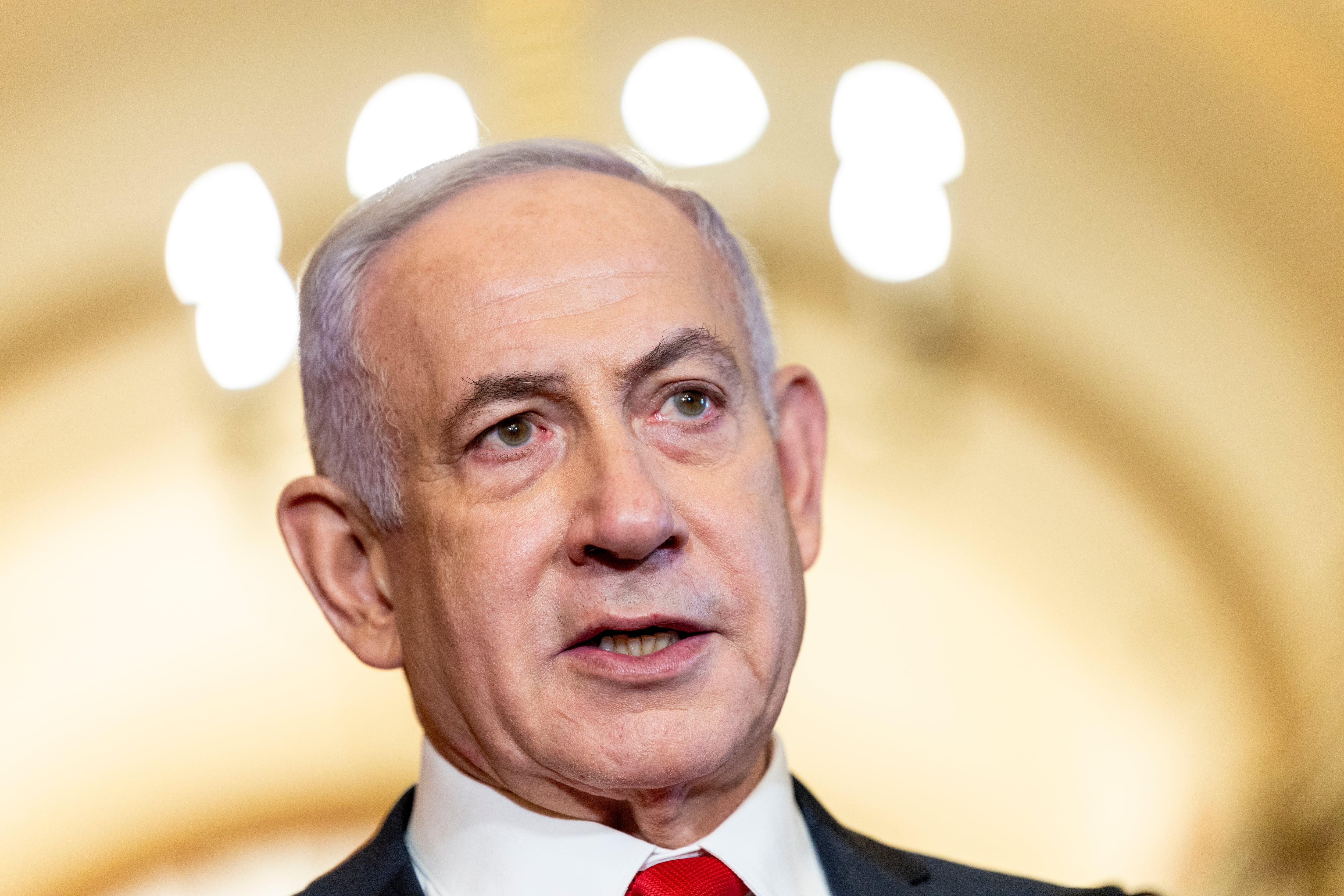 El primer ministro israelí, Benjamin Netanyahu, durante una rueda de prensa en Estados Unidos