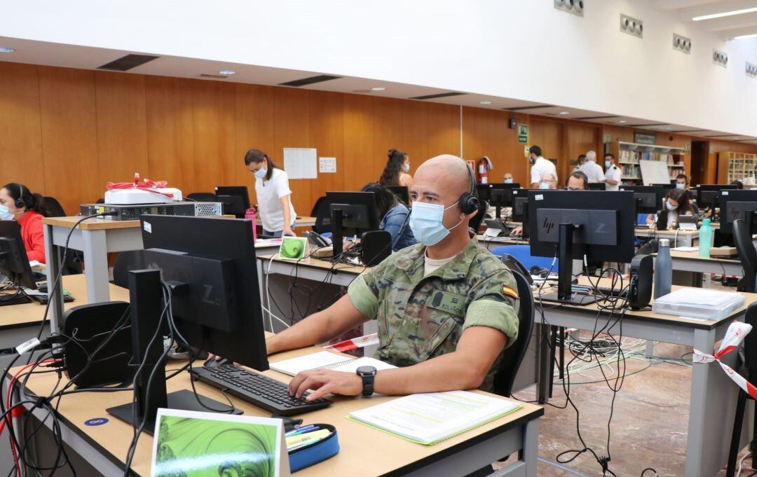 Rastreadores militares en Las Palmas de Gran Canaria.