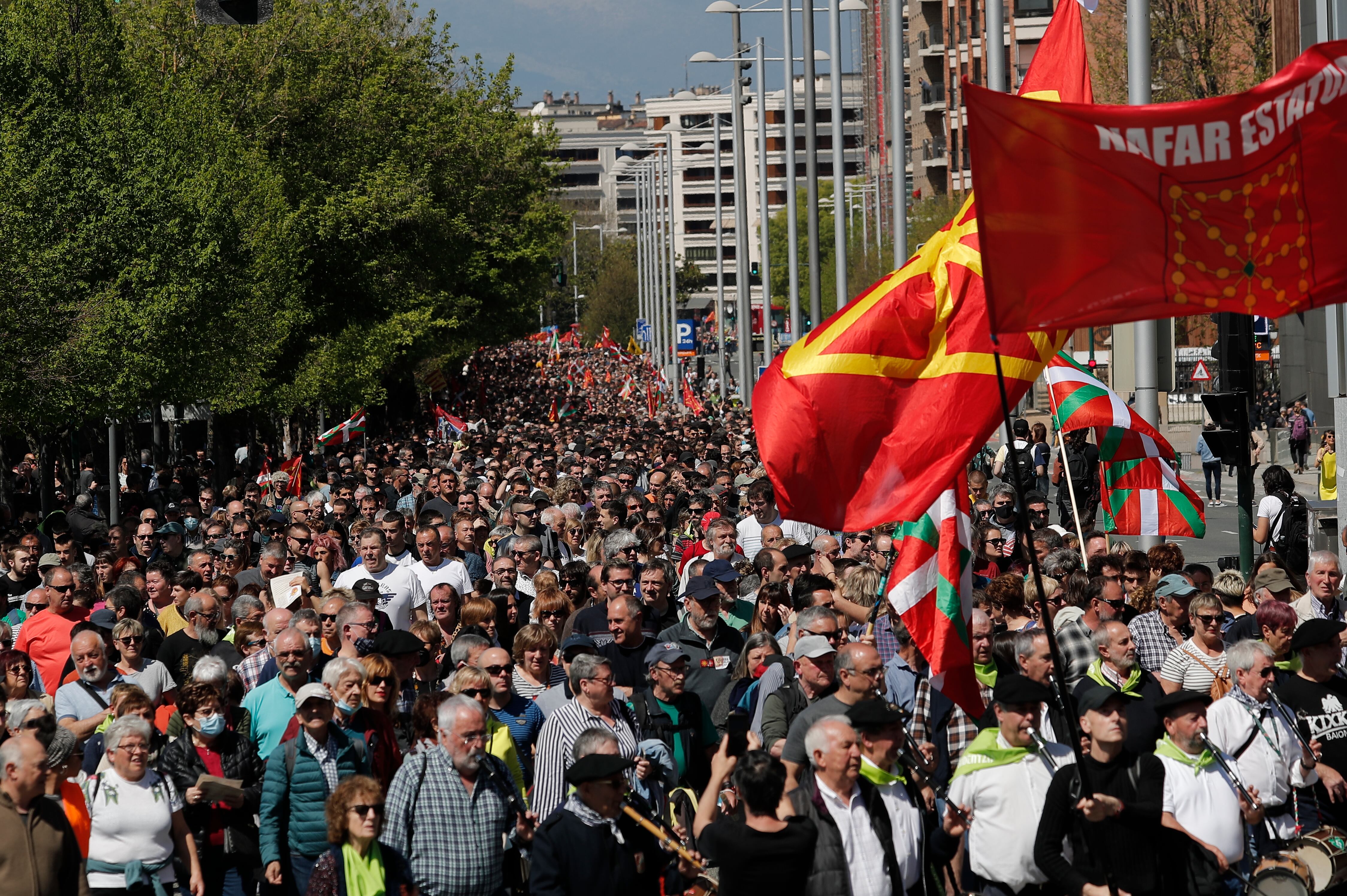 EH Bildu celebra el Aberri Eguna con una manifestación y un acto político en Pamplona