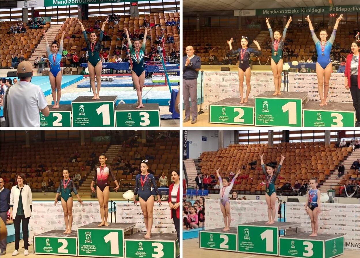 Las gimnastas arandinas que lograron subirse al podio en Vitoria