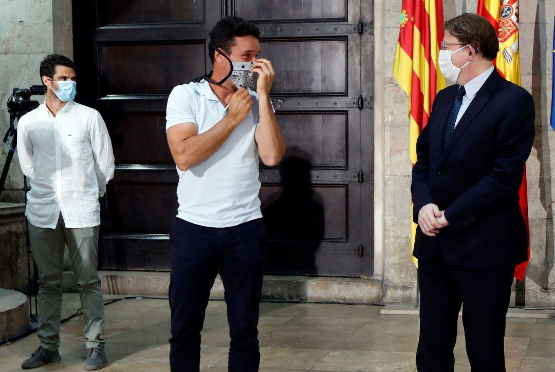 El president de la Generalitat, Ximo Puig, participa en la presentación del &#039;Region of Valencia Tennis Challenge&#039;, que se celebrará los días 5, 6 y 7 de junio en Benitachell, en un acto junto a los tenistas Roberto Bautista, Álex de Miñaur y Pablo Andújar.