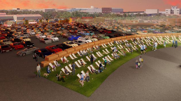 Así estarán ubicados los vehículos y el público en hamacas