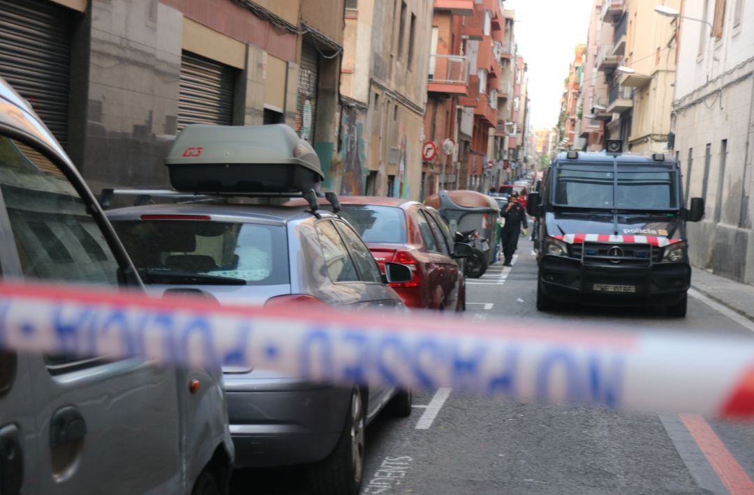 Cordón policial de Mossos d&#039;Esquadra. 