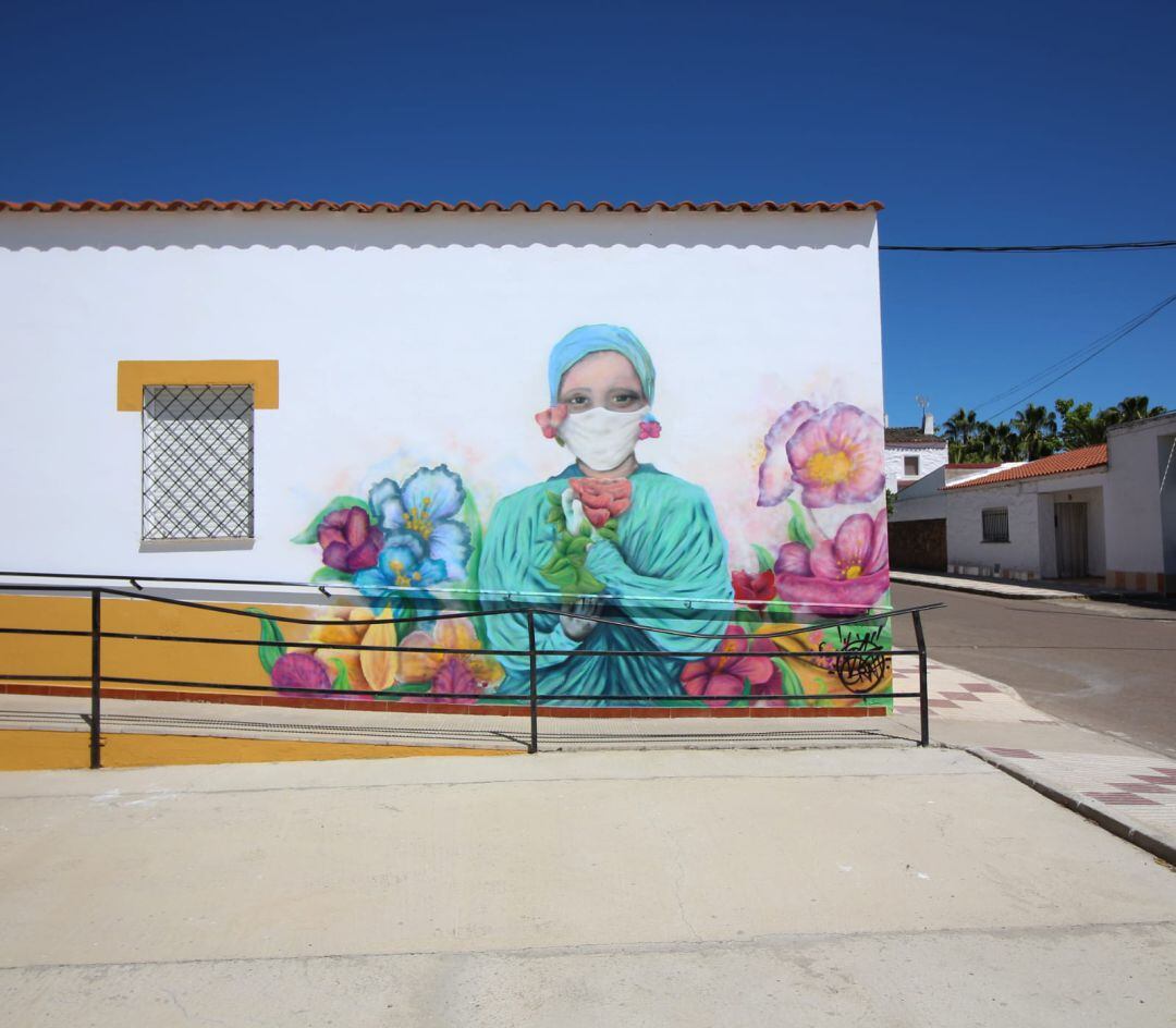 Último mural pintado en la localidad de Vivares por BSG Burgos