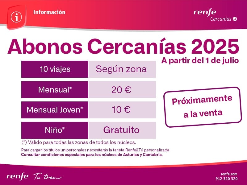 Nuevos abonos de Cercanías