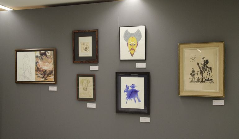 Algunes de les litografies que es poden veure a l'exposició. Destaca la litografia de Pablo Picasso
