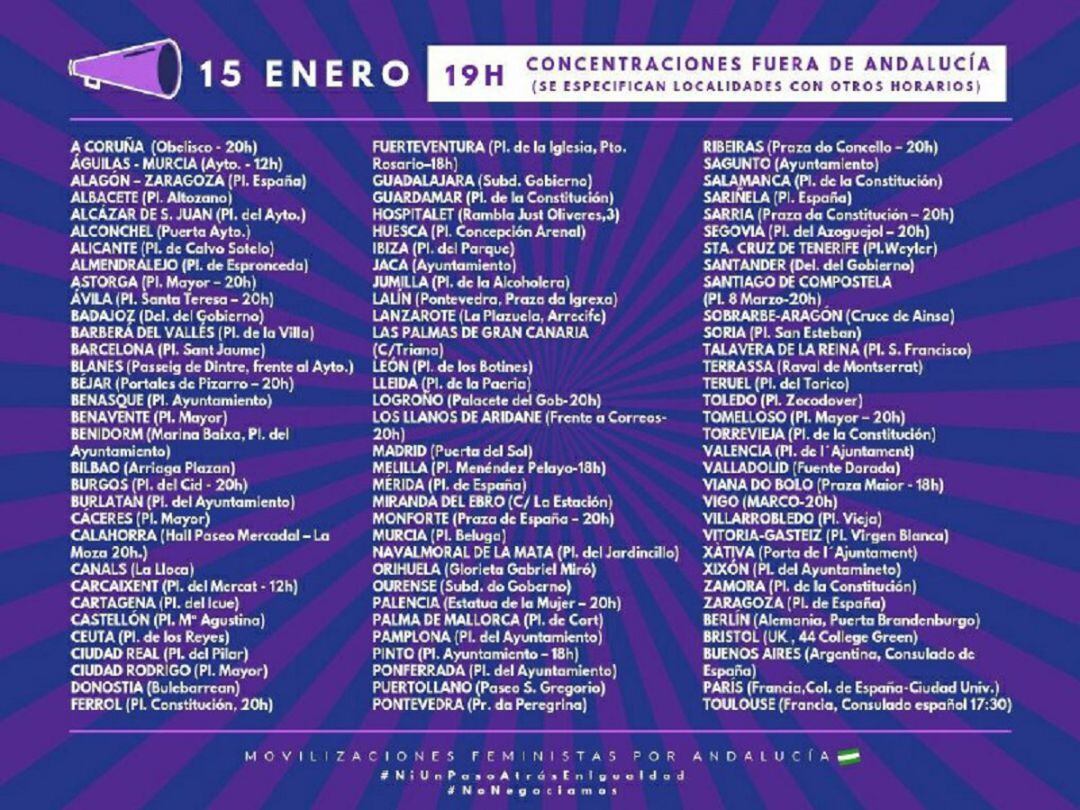 Se han convocado concentraciones en toda España bajo el lema Fuera de Andalucía