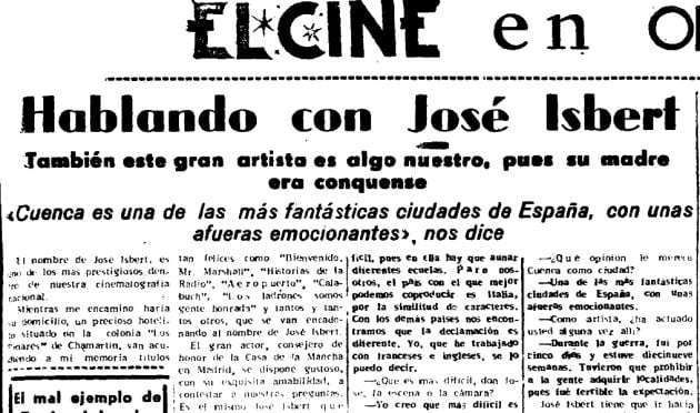 Entrevista con Pepe Isbert en el periódico Ofensiva en 1956.