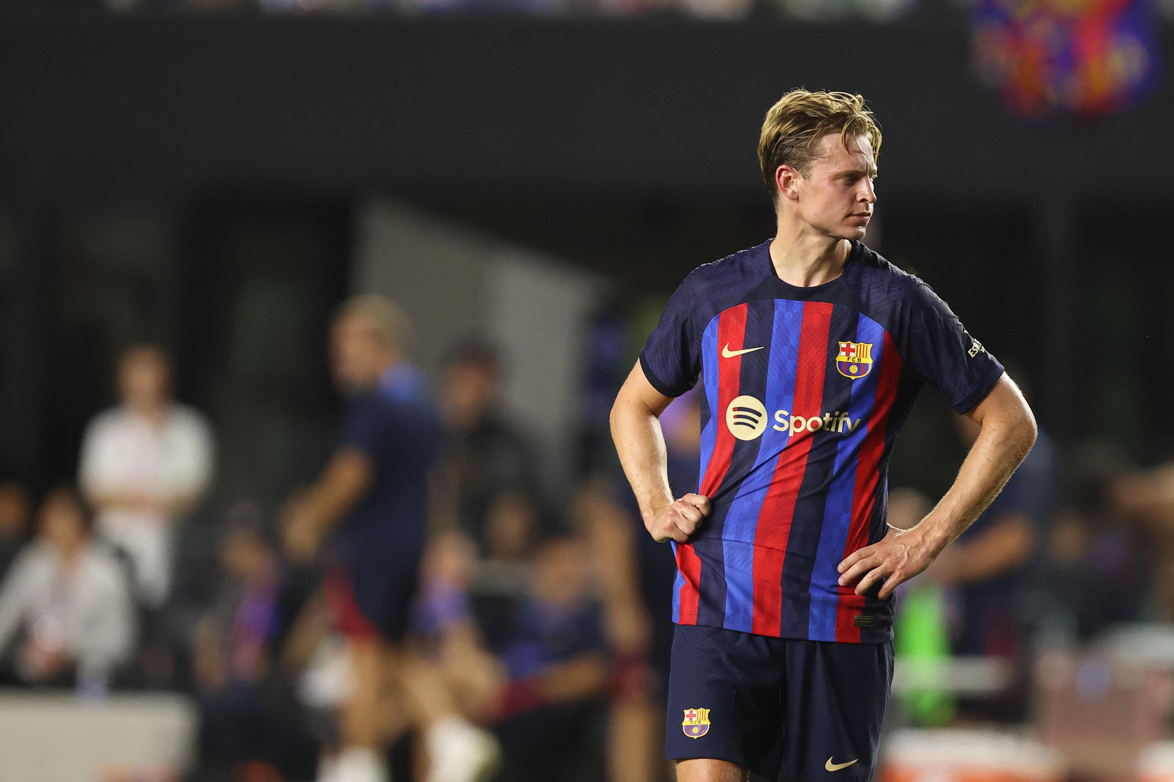 Frenkie de Jong of FC Barcelona, durante un partido en la gira americana de este verano