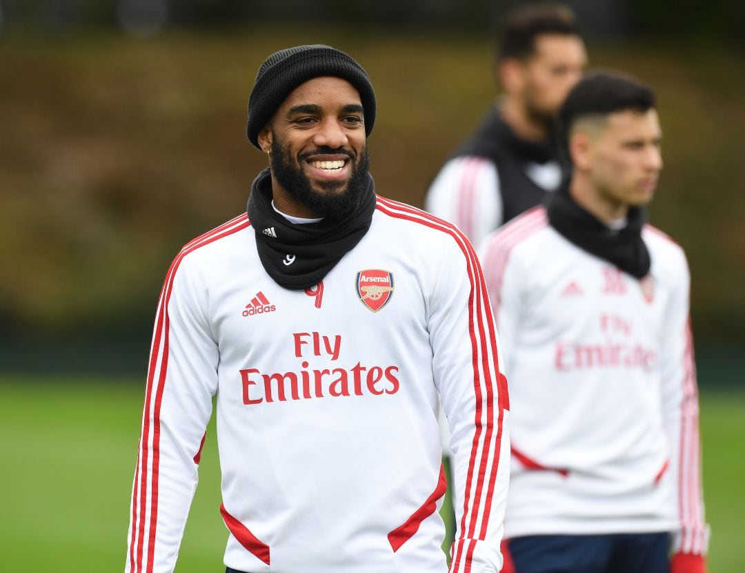 Lacazette en los entrenamientos