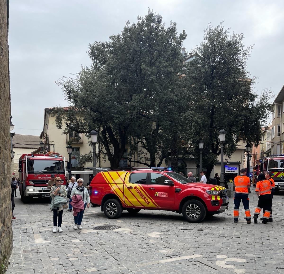 La plaza de Lacadena también tuvo que ser desalojada