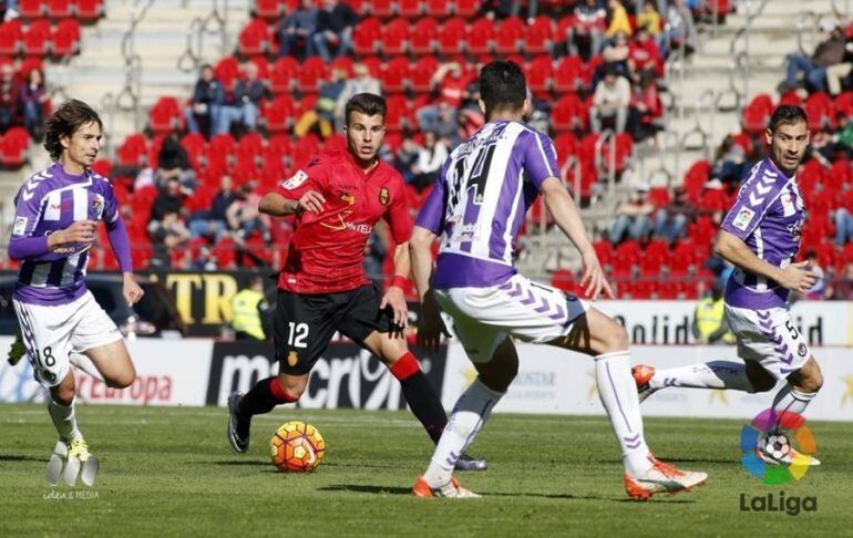 Roigé y Samuel, en el partido Mallorca - Valladolid (tempo 2016-17)