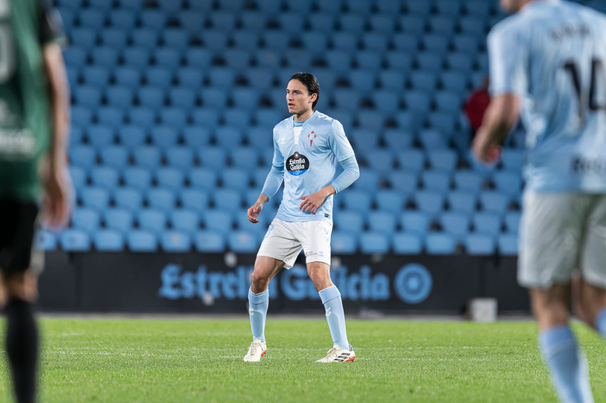 Joel López durante un partido con el Celta Fortuna