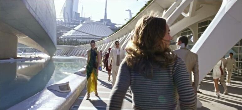 Escena de la película &#039;Tomorrowland&#039;, rodada en la Ciudad de las Artes y las Ciencias, como se puede apreciar en la imagen