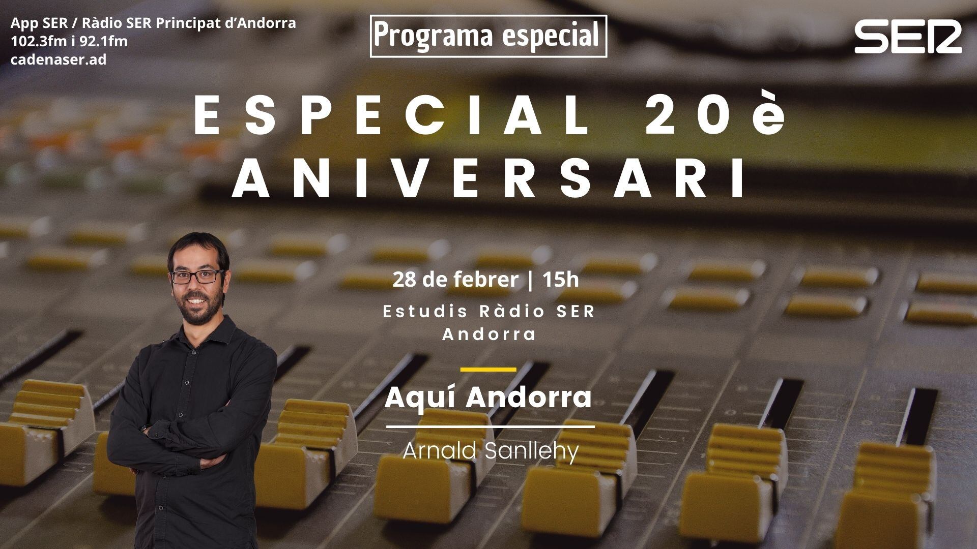 Imatge gràfica de l'especial 20è aniversari de la ràdio.