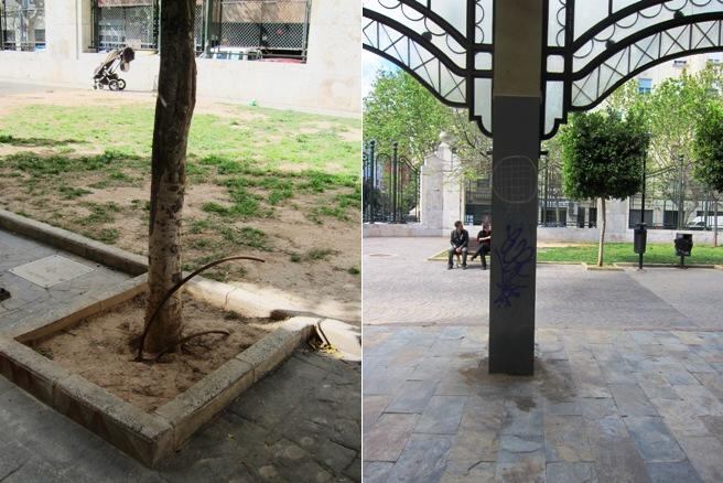 Dos de los espacios deteriorados del Mercado de Abastos