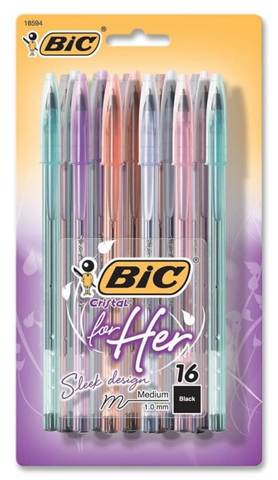 Fotografía promocional de los bolígrafos &#039;Bic for her&#039;