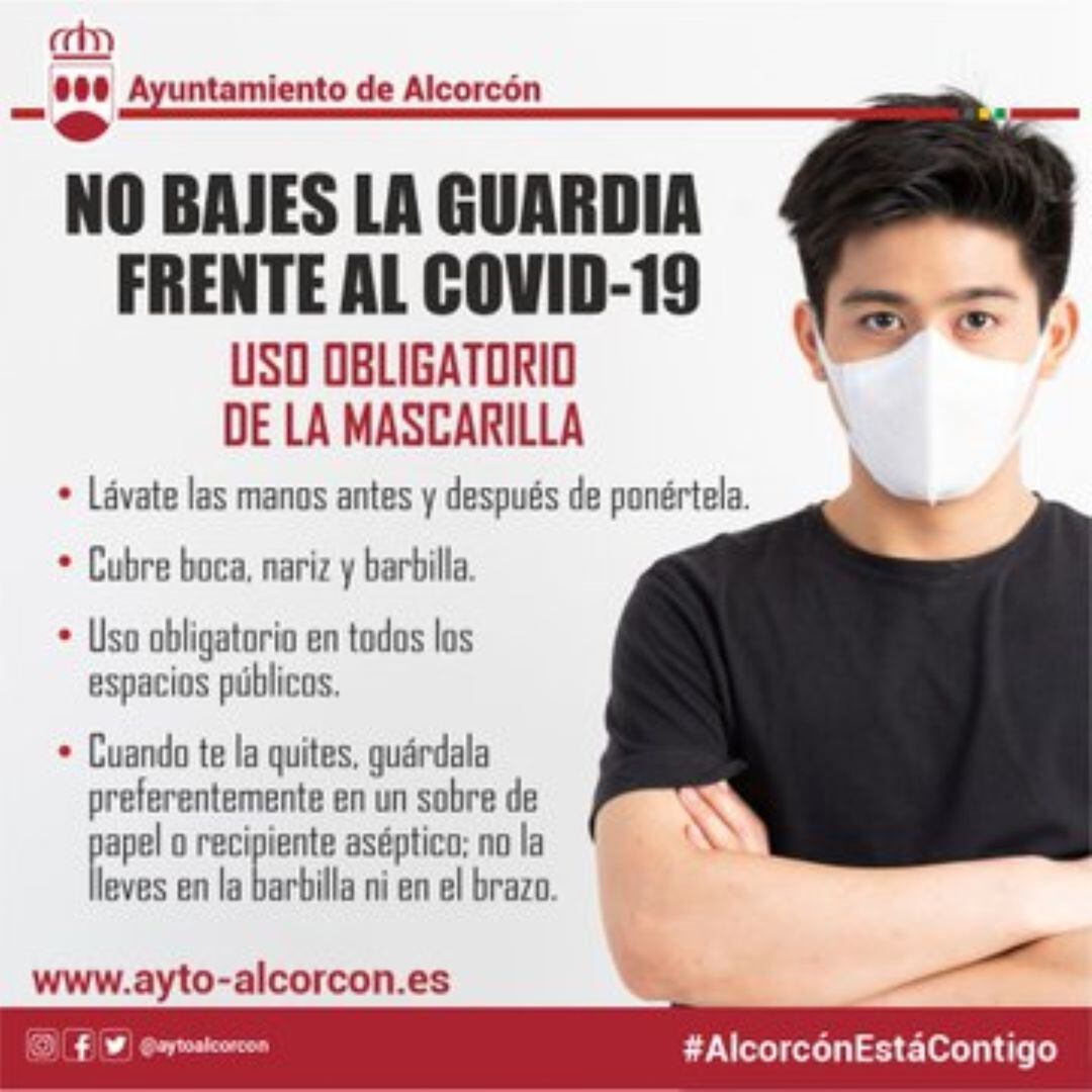 Cartel con recomendaciones frente a la covid-19