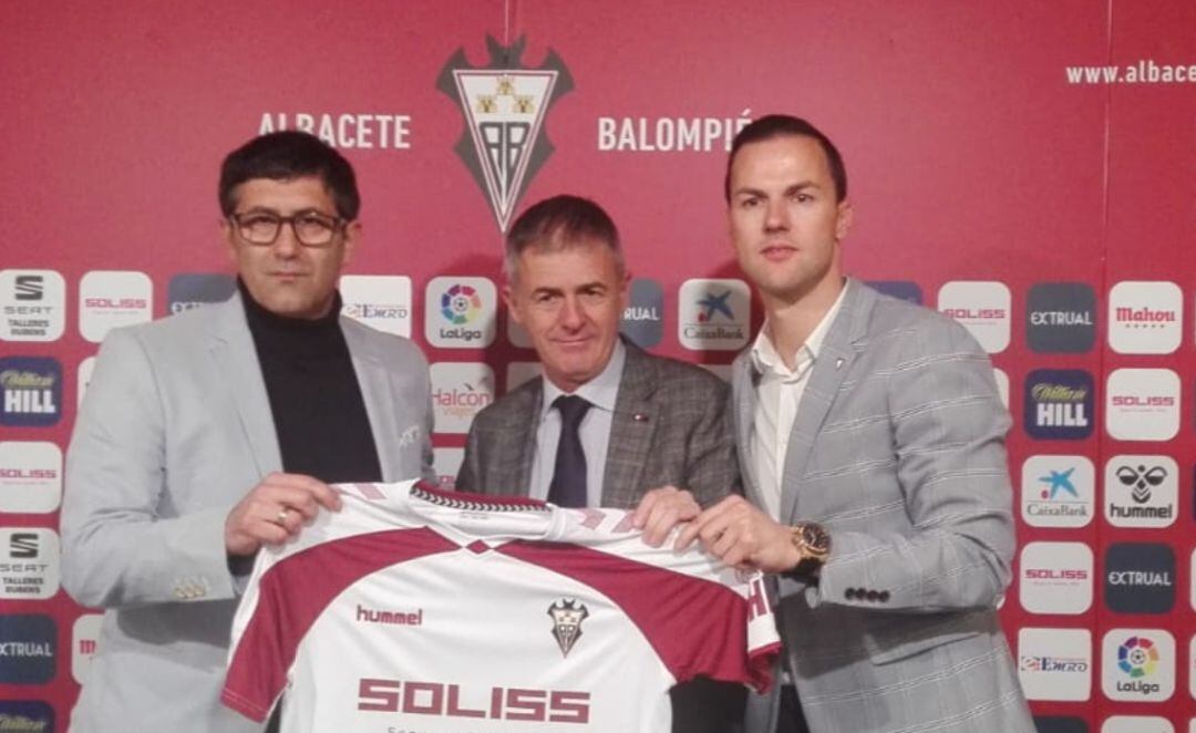 Lucas Alcaraz, en su presentación como nuevo entrenador del Albacete