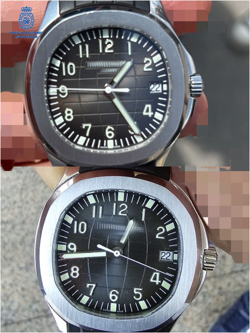 Imagen de los dos relojes recuperados