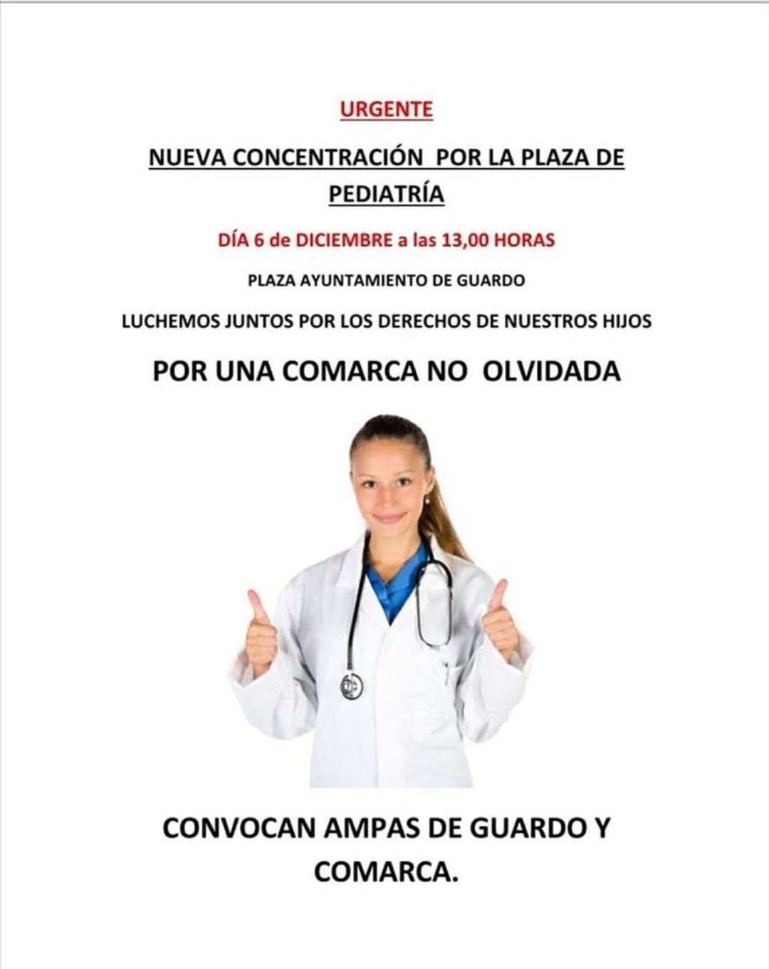 Cartel de la convocatoria de movilización en Guardo (Palencia)