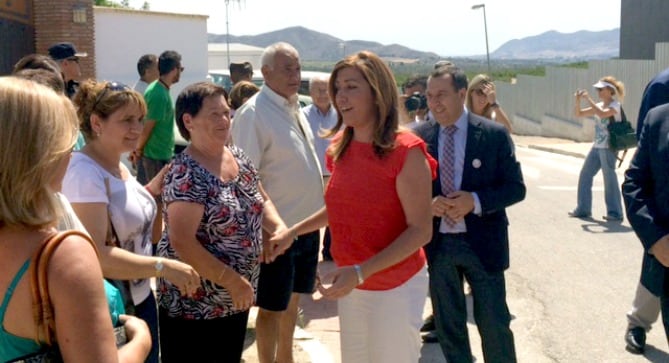 Susana Díaz este lunes en Pizarra donde ha clausurado el curso escola