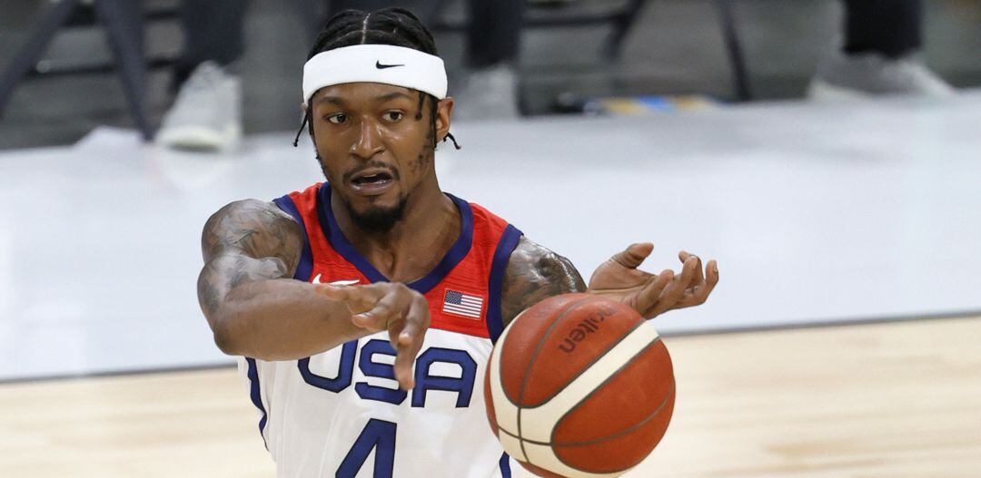 Bradley Beal, durante uno de los partidos de preparación de los Juegos Olímpicos de la selección americana de baloncesto