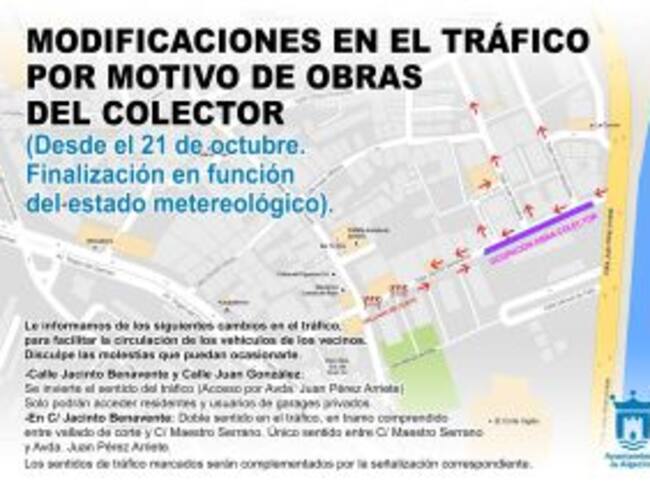 Modificación del tráfico en la Cuesta del Rayo