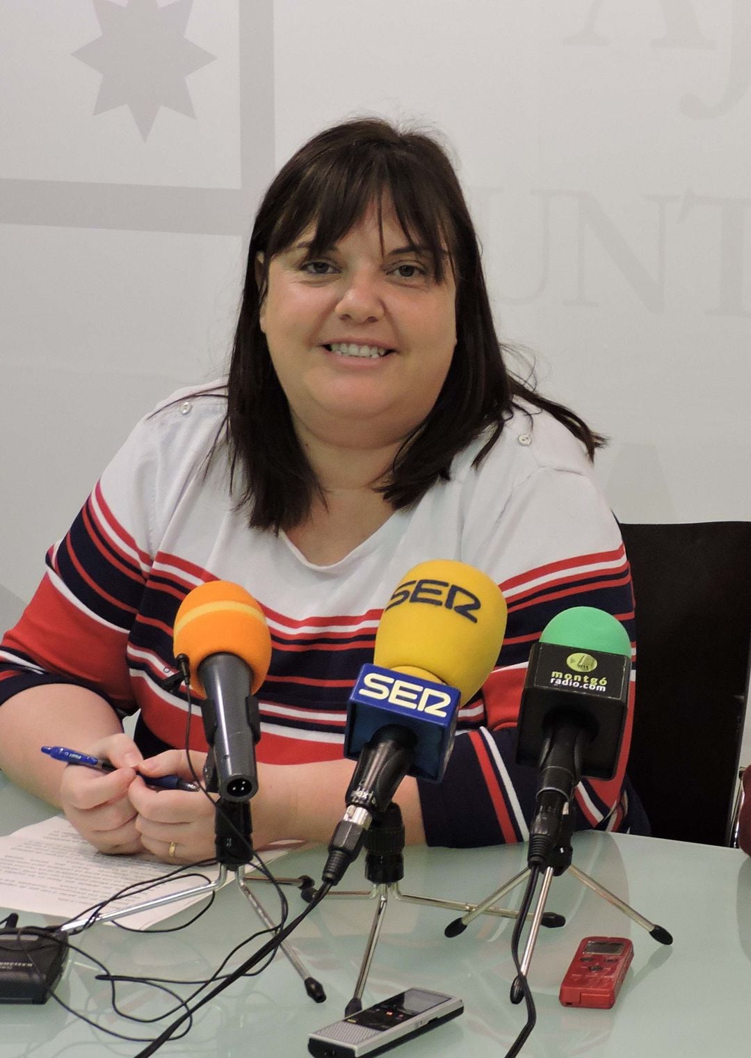 La edil en una rueda de prensa.