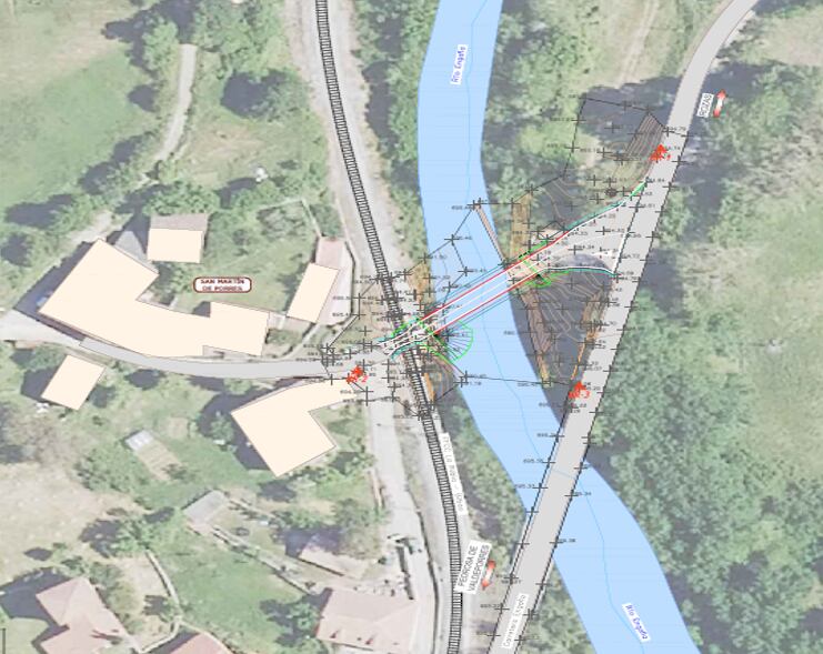 Plano de la obra que se realizará para rehabilitar el puente sobre el río Engaña en San Martín de Porres