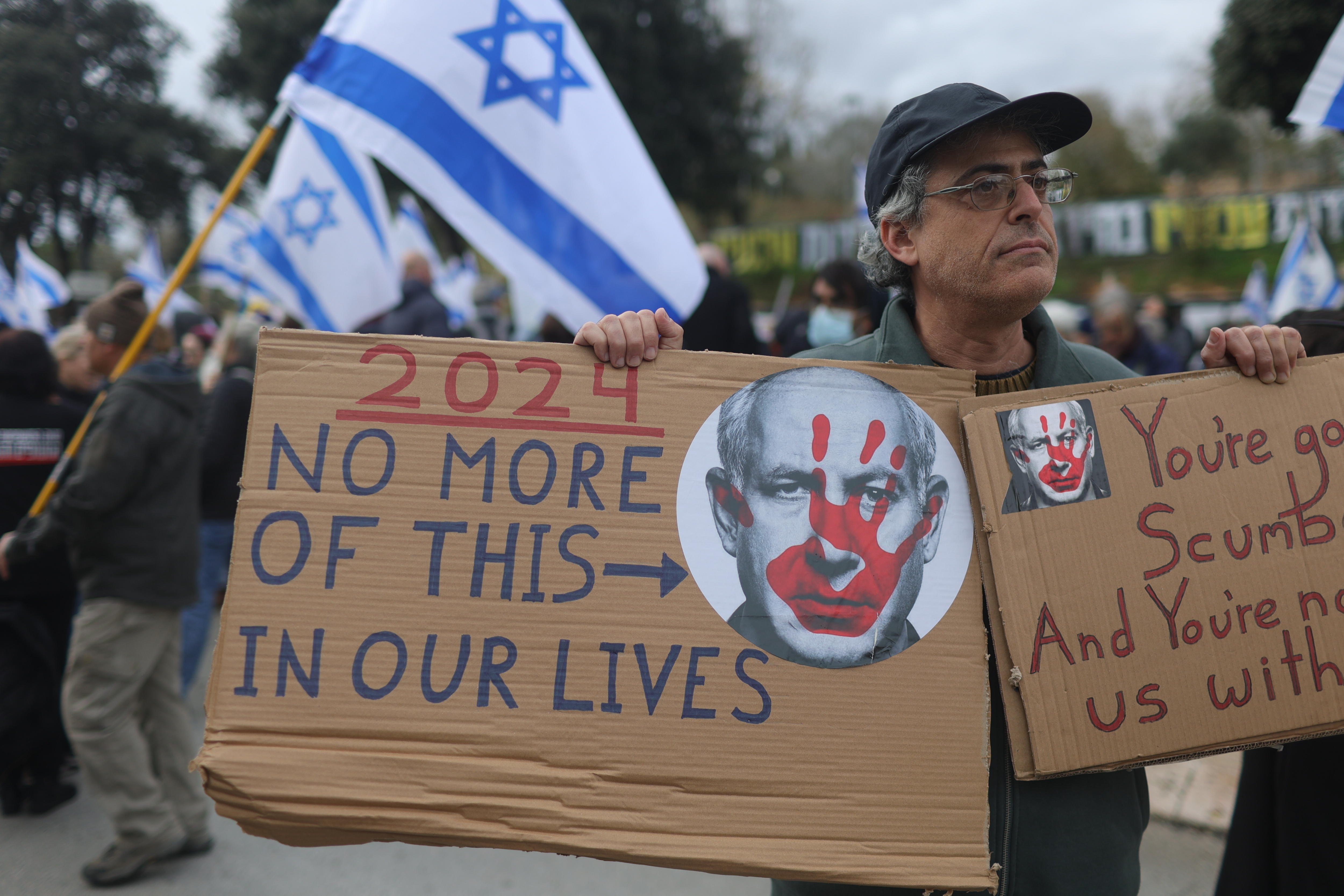 Manifestación contra Netanyahu en Jerusalén (Israel).