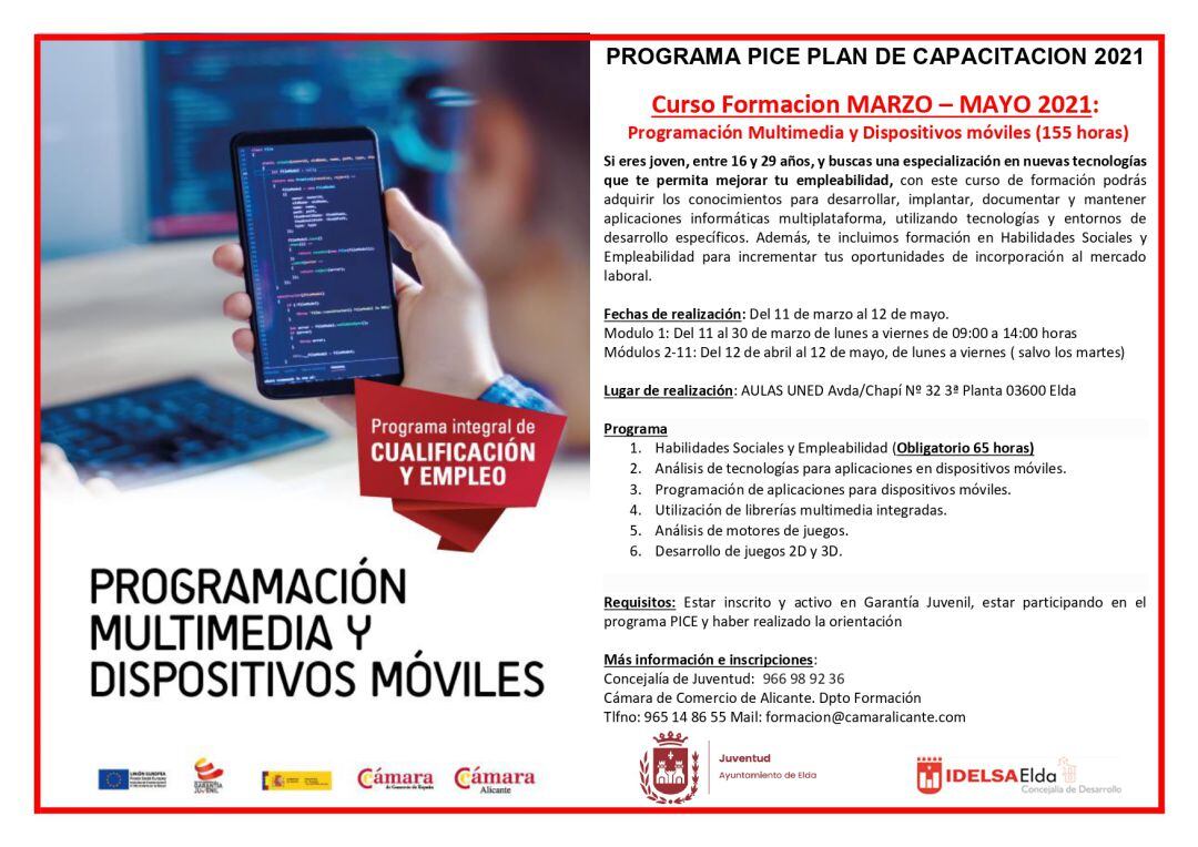 Curso de formación para jóvenes en Elda 