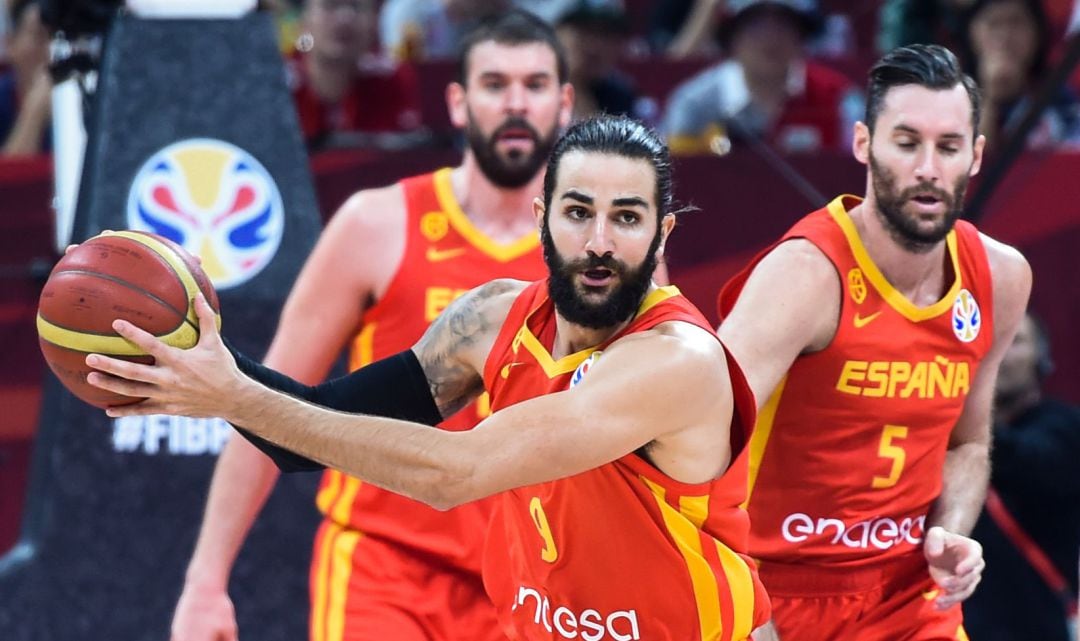 Ricky Rubio, en la final entre España y Argentina.