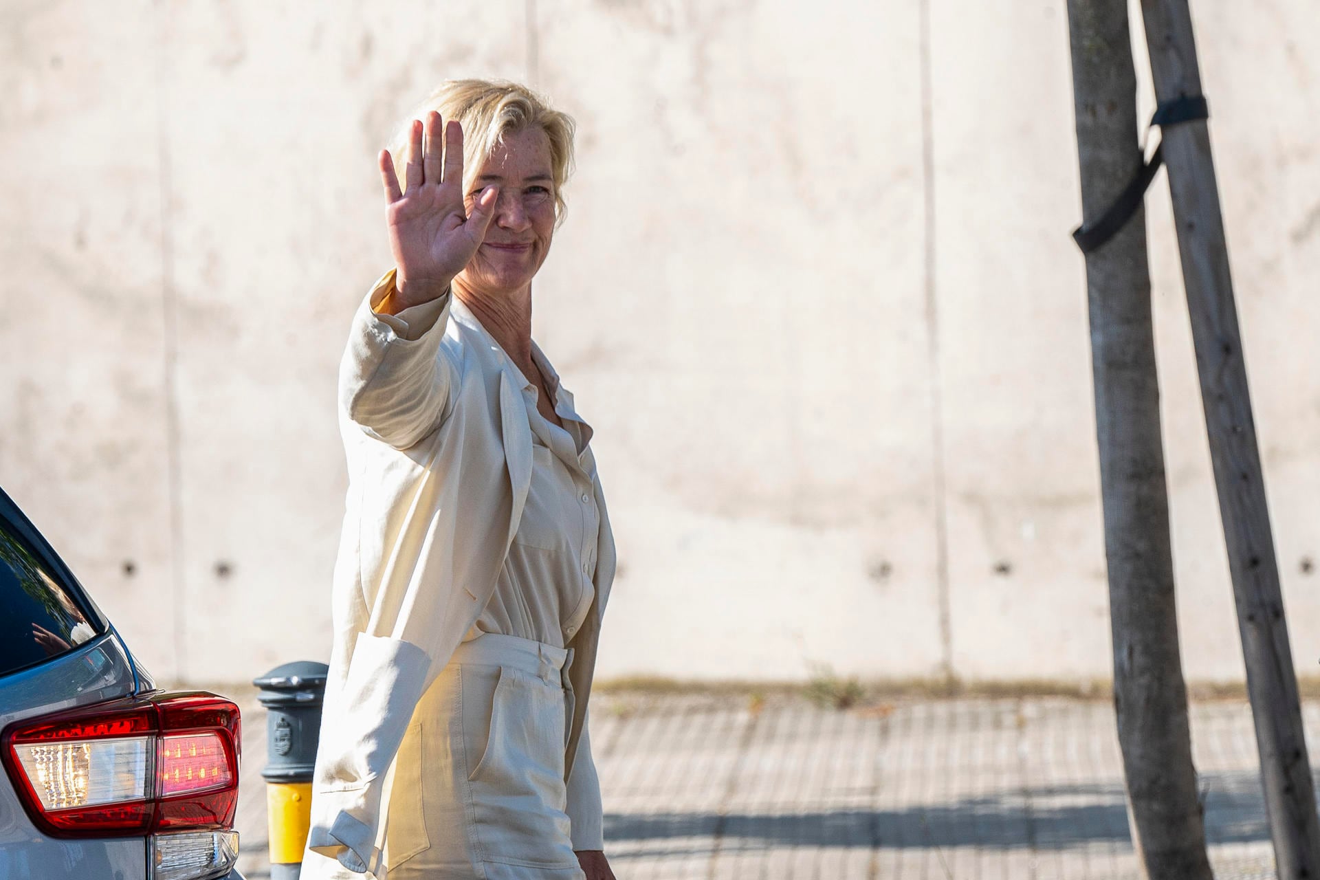 La actriz Ana Duato, a su llegada a la Audiencia Nacional de Madrid para declarar como acusada de un presunto fraude fiscal de 1,9 millones de euros entre 2010 y 2017.