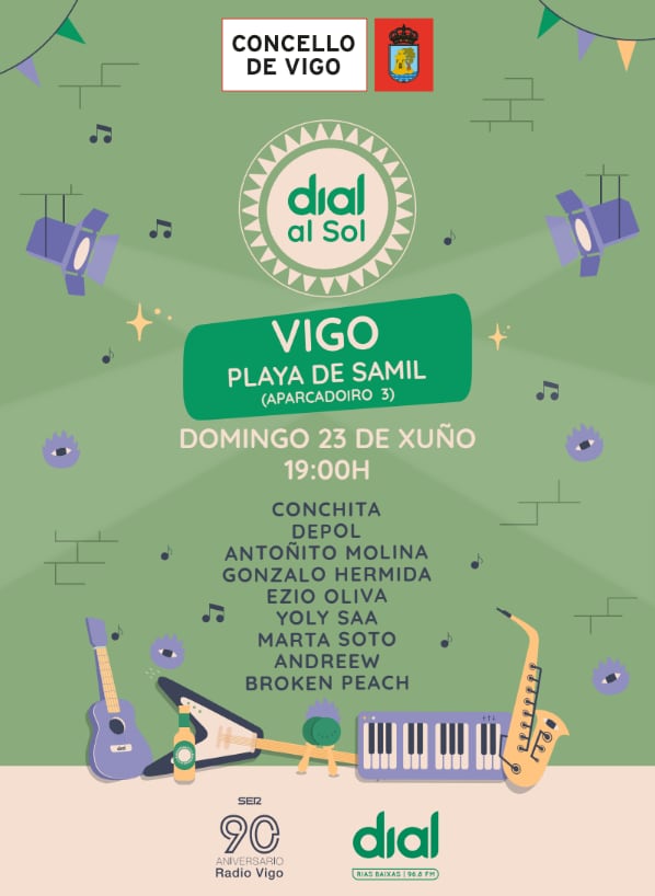 &quot;Dial al Sol&quot; llega a Vigo este domingo 23 de junio, a partir de las 19h00 en la Playa de Samil