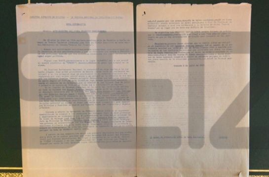 Documento del régimen franquista fechado en 1965 sobre la muerte de Lorca.