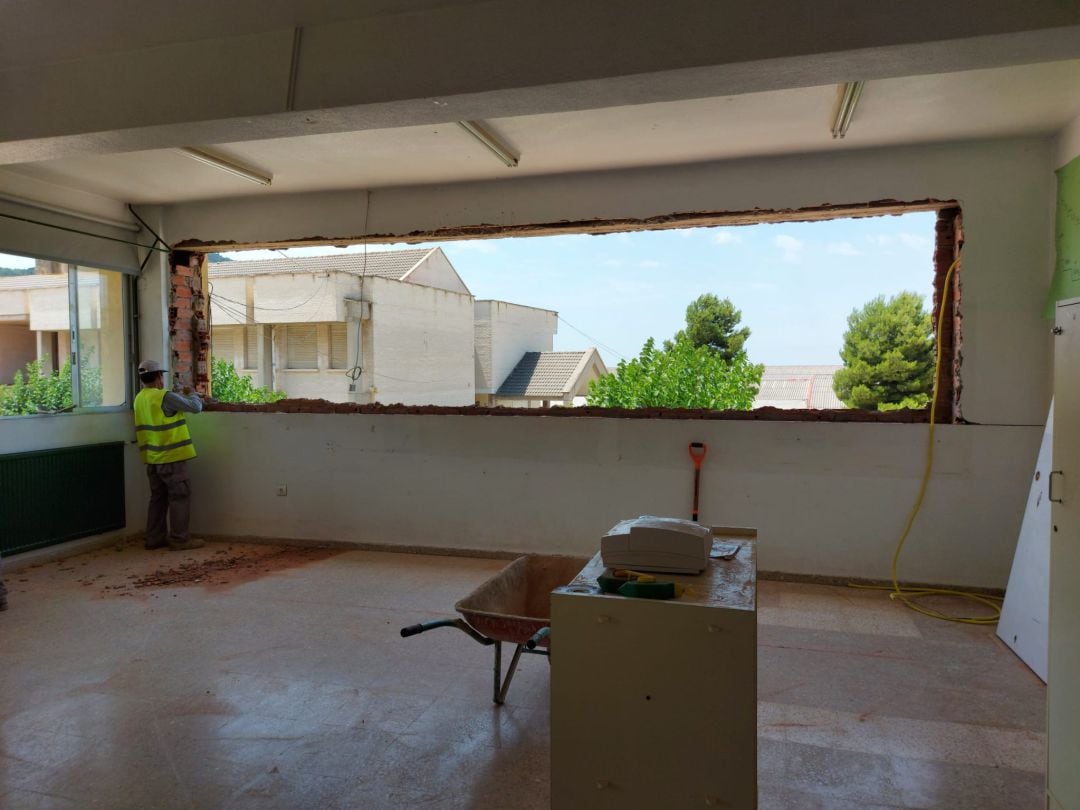 Cambio de las ventanas en el colegio