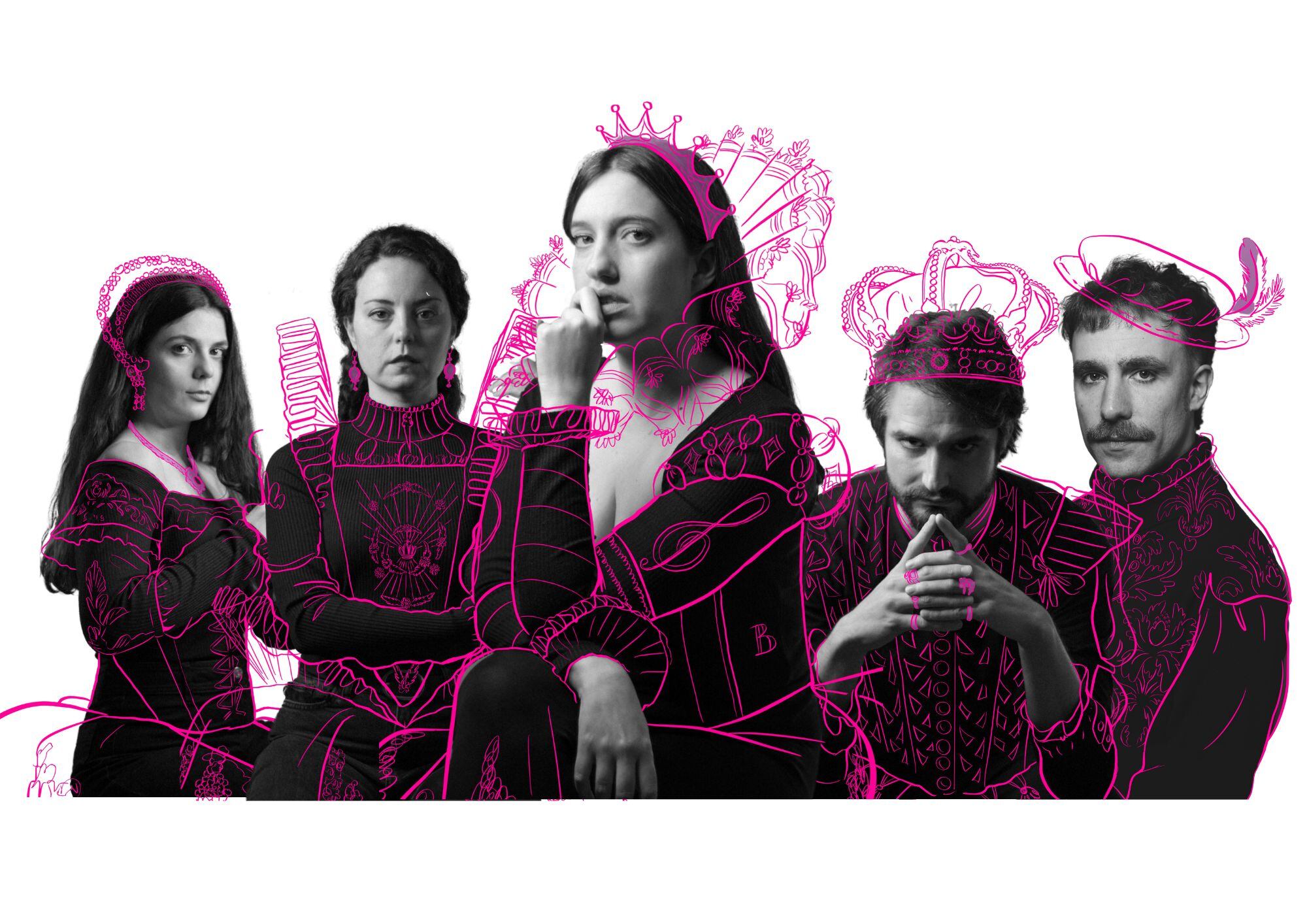 Saioa Lara, Paula Casales, Cristina Subirats, Íñigo Arricibita y Ángel Villalón en &#039;Free Britney&#039;