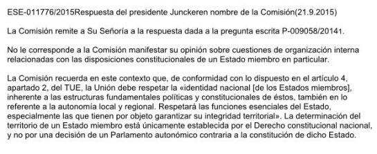 Respuesta en español de la Comisión Europea